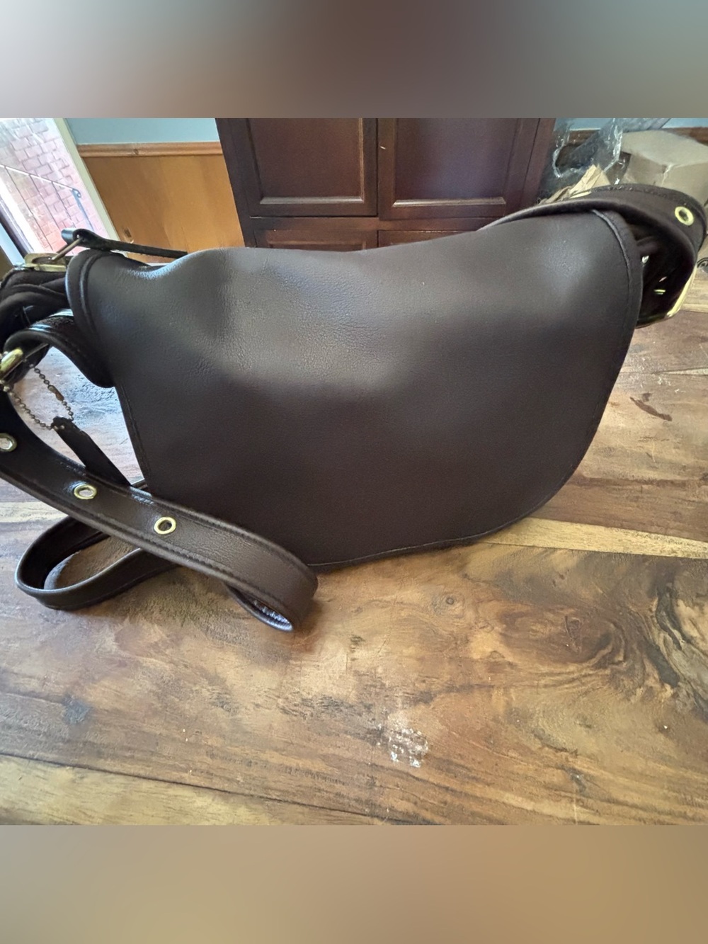 Vintage Coach Patricia Legacy Saddle Bag in Dark Brown